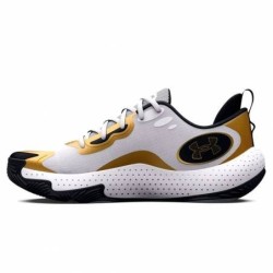 Zapatilla de Baloncesto  Under Armour Spawn 5 White And Gold 2
