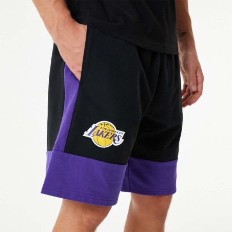 Pantalón Corto Negro y Morado Los Angeles Lakers New Era