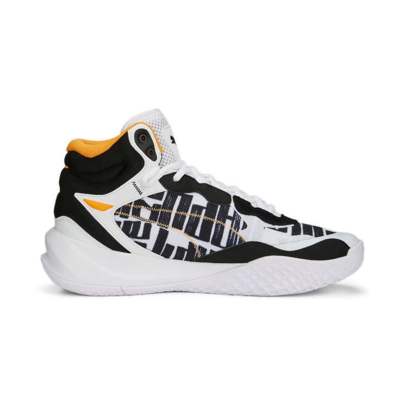 Zapatilla Puma  Playmaker Pro Mid ``White And Clementine´´