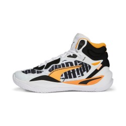 Zapatilla Puma  Playmaker Pro Mid ``White And Clementine´´