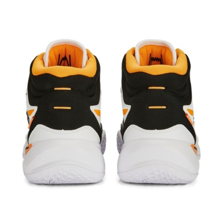 Zapatilla Puma  Playmaker Pro Mid ``White And Clementine´´