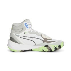 Zapatilla de Baloncesto Puma Playmaker Pro Mid "Blanca y Gris" 2