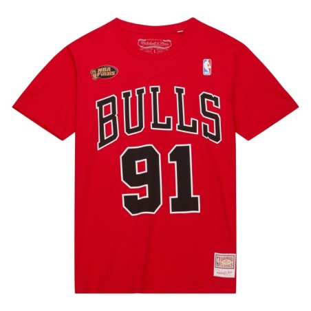 NBA Name & Number Dennis Rodman Chicago Bulls Red Tee