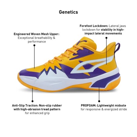 Zapatilla de Baloncesto Puma Genetics "Lakers" Jr.
