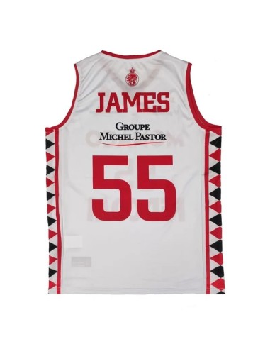 PREVENTA Camiseta Blanca Euroliga Mike James AS Mónaco Basket