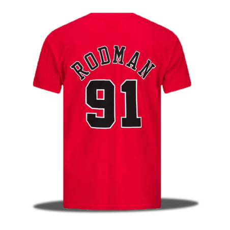 NBA Dennis Rodman Bulls Red Tee