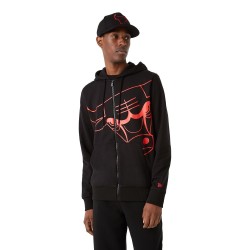 Sudadera Hoody New Era NBA Oficial Enlarged Logo chicago bulls con cremallera