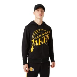 Sudadera Hoody New Era NBA Oficial Enlarged Logo Los Angeles Lakers con cremallera